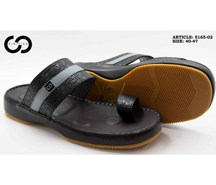 Finities 5165-02 40 EU Arabic Med Sandal For Men -Black - Zoom Image