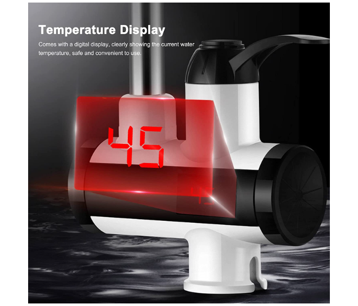 Leeofty 3000W Waterproof Instant Hot Water Faucet Electric Water Heater Tap with LED Digital Display - Silver - Zoom Image 7