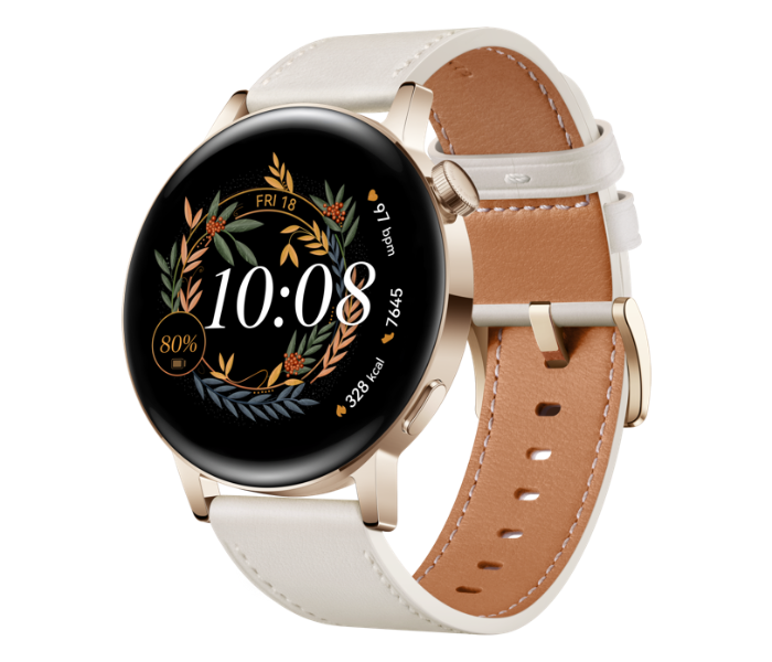 Huawei Watch GT 3 42mm Elegant Edition with Leather Strap - White - Zoom Image 4