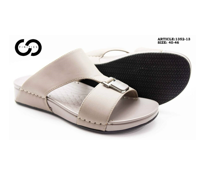 Finities 1352-13 43 EU Comfortable Stylish Flat Sandal For Men -Grey - Zoom Image