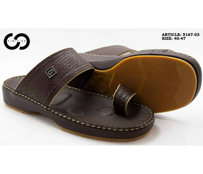 Finities 5167-03 43 EU Arabic Med Sandal For Men -Brown - Zoom Image