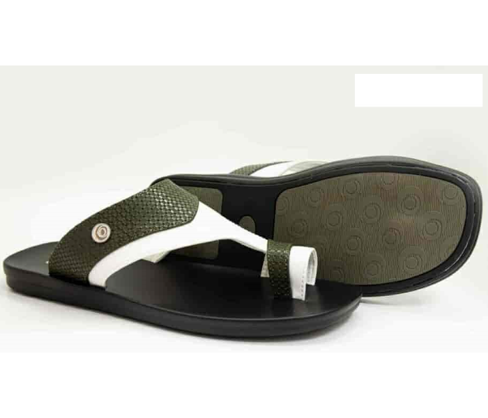 Odyssey 1290-20 44 EU Stylish Flat Sandal for Men - Olive and White - Zoom Image