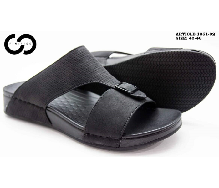 Finities 1351-02 41 EU Comfortable Flat Sandal For Men - Black - Zoom Image