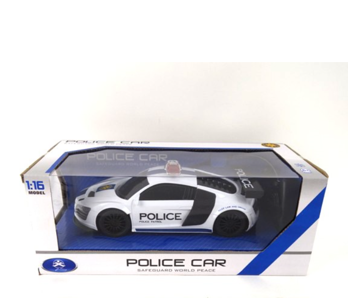 3689-A2 Remote Control Full Function Audi Police Toy Car for Kids - White and Black - Zoom Image