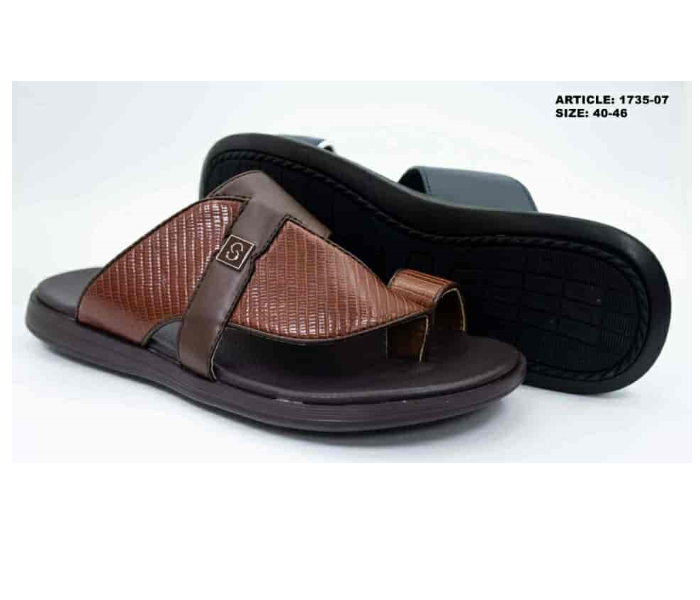 1735-07 EU 46 Stylish Comfort Flat Sandal for Men - Coffee - Zoom Image