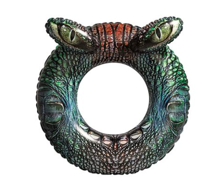 Bestway 36122 91Cm Vinyl Crocodile Predator Print Kids Swim Ring - Green - Zoom Image