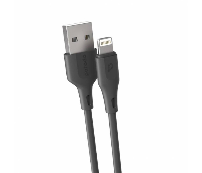 Porodo PD-U2LC-BK 2.4A 2Meter Over-Current Protection Durable Fast Charge Lightning Cable - Black - Zoom Image 1