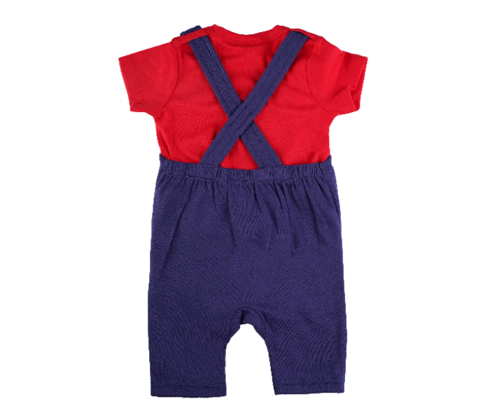 Popees Gamer Comfortable Dungaree Tshirt for 1 Year Babies - Red and Blue - Zoom Image 2