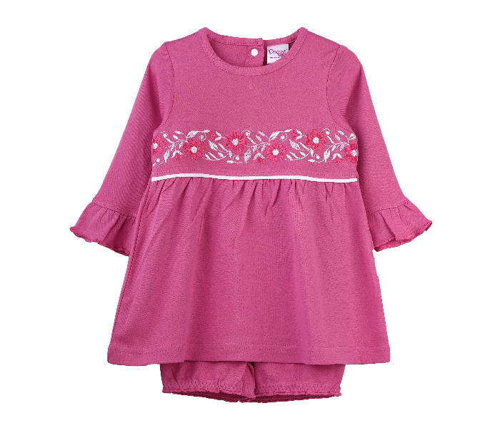 Popees Lorena Full Sleeve Top with Shorts for 3 Year Babies - Pink - Zoom Image 1