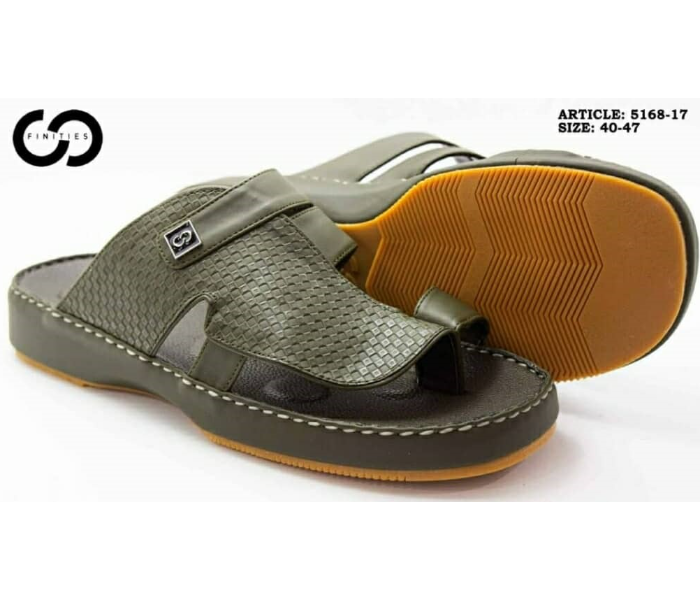 Finities 5168-17 45 EU Arabic Med Sandal For Men -Olive - Zoom Image