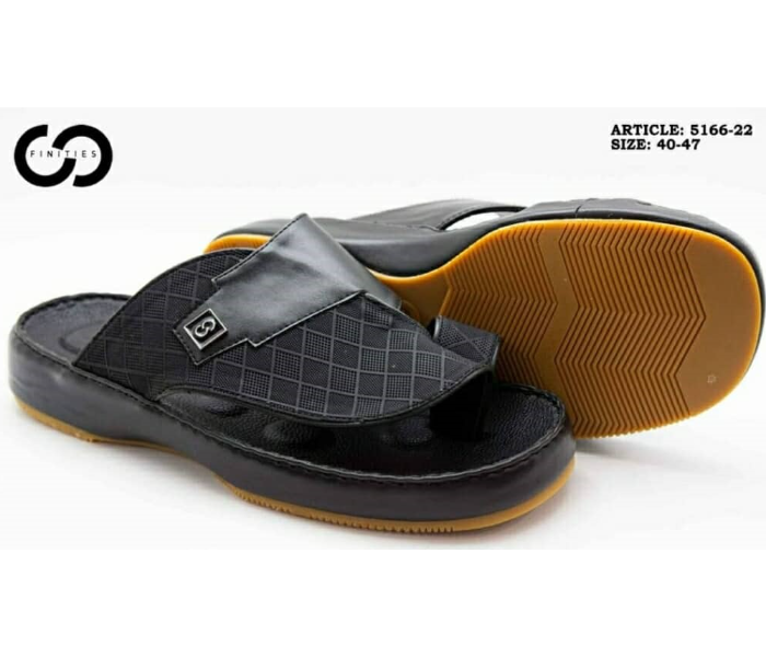 Finities 5166-22 47 EU Arabic Med Sandal For Men -Black - Zoom Image