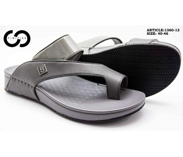 Finities 1360-13 43 EU Comfortable Flat Sandal For Men - Grey - Zoom Image