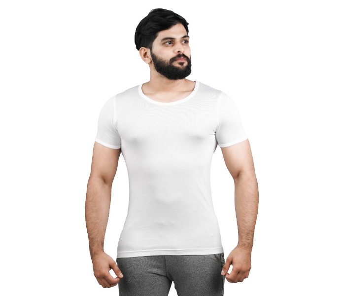 Merdin Fannila 2 Piece Medium Bamboo Cotton Anti-Bacterial Sweat Absorbing Eco-Friendly Inner Vest For Men -White - Zoom Image 1