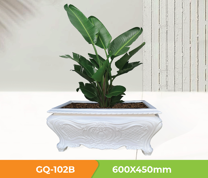 Grace GQ-102/B 1150x600x450mm Exotic Royal Design Garden GRP Planters for Interior and Exterior - White - Zoom Image 7