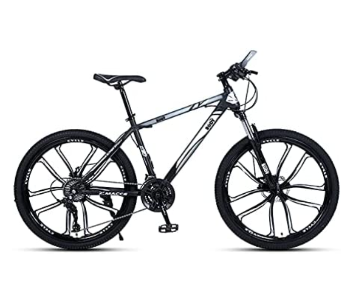 Body Line MIGHYT 10K 26 Inch Carbon Steel Bike Mighty With Bicycle With Sealed Central Shaft And Shock Absorption Front Fork -Black and White - Zoom Image