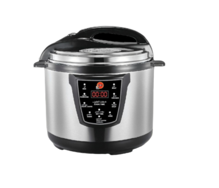 Azal YBW120-160 1600W 12 Liter Electric Pressure Cooker with Stainless Steel Housing -Silver and Black - Zoom Image