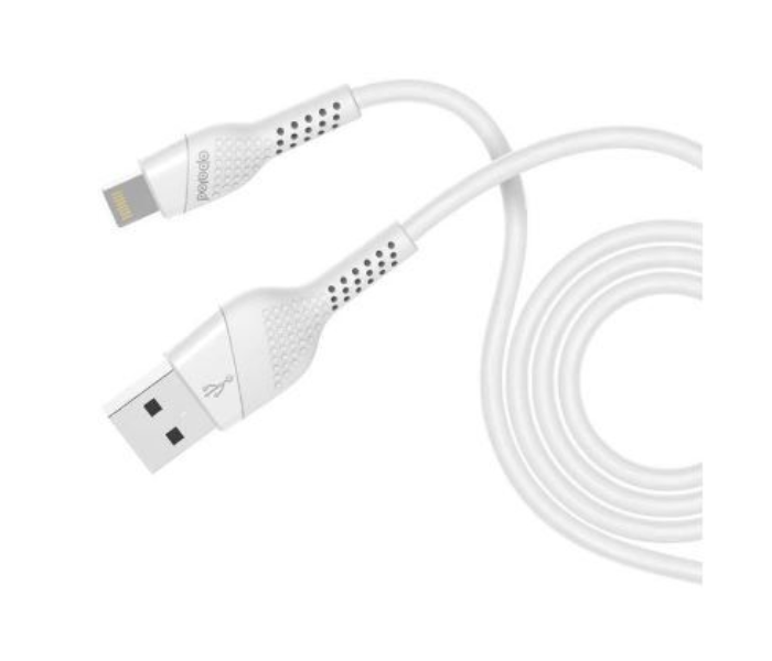 Porodo PD-L24-WH 2.4 Meter Super Durable and Fast Charging PVC Lightning Cable - White - Zoom Image