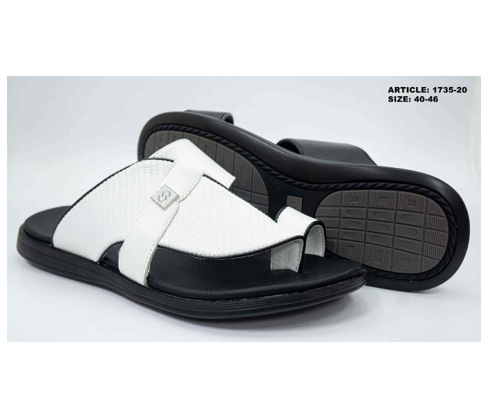 1735-20 EU 41 Stylish Comfort Flat Sandal for Men - White - Zoom Image