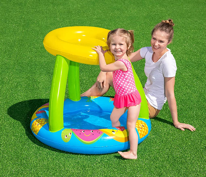 Bestway 52331 94cm X89cm X79cm Fruit Canopy Paddling Play Pool -Green and Yellow - Zoom Image 2