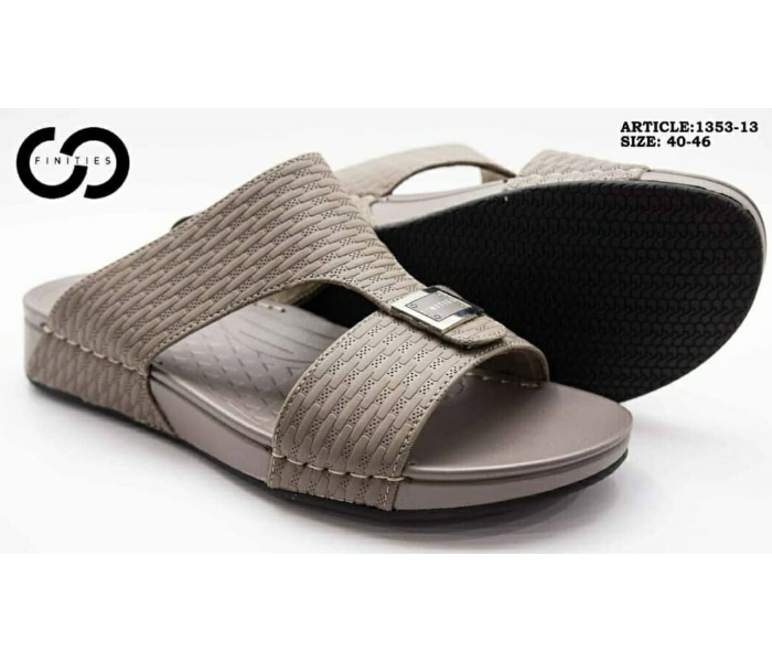 Finities 1353-13 41 EU Comfortable Stylish Flat Sandal For Men  -Grey - Zoom Image