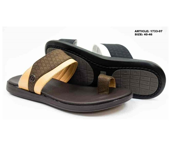 1733-07 EU 42 Stylish Comfort Flat Sandal for Men - Coffee - Zoom Image