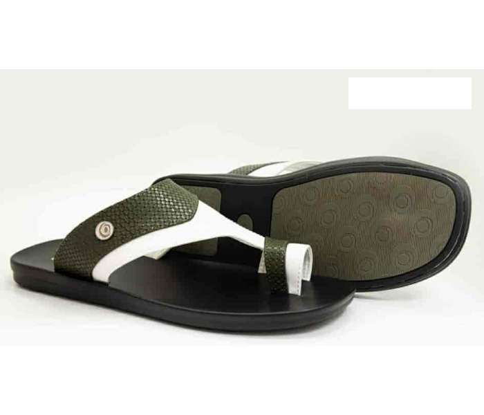 Odyssey 1290-20 40 EU Stylish Flat Sandal for Men - Olive and White - Zoom Image