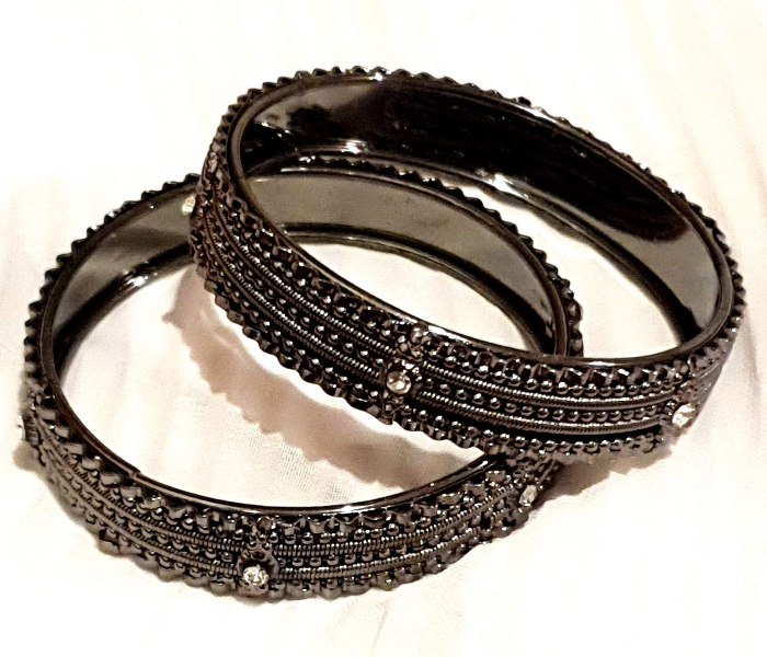 Strabella BB1-04a 2.2 Steel Bangles for Women - Black - Zoom Image