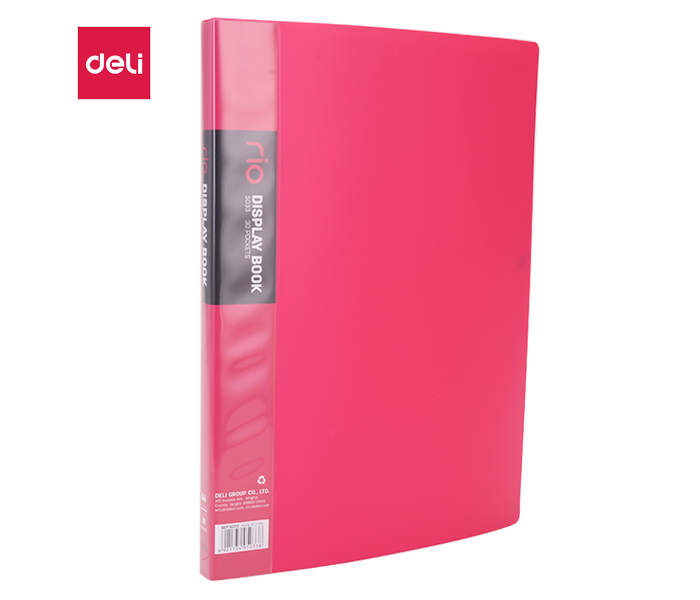 Deli 5033 30 Pockets A4 Paper Display Book - Pink - Zoom Image