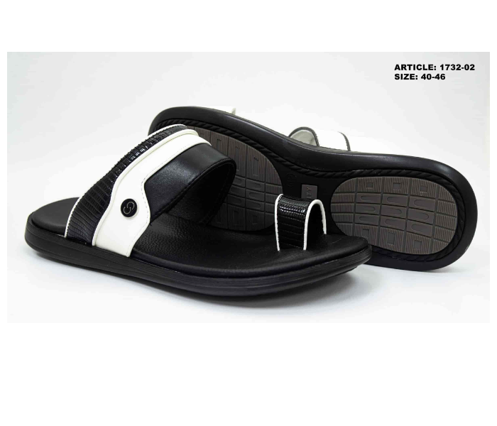 1732-02 EU 44 Stylish Comfort Flat Sandal for Men - Black - Zoom Image