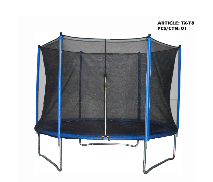 TX-T8 48 Spring Pieces 3 Watts Strong Design Trampoline with Ladder and - Blue - Zoom Image