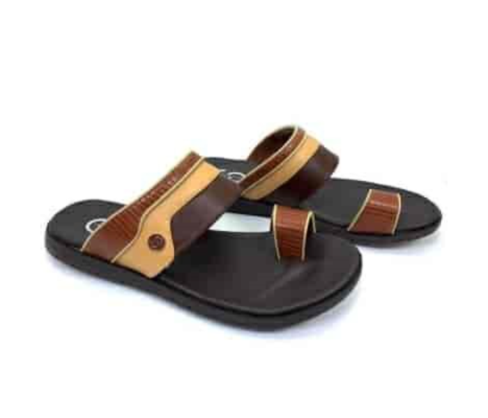 1732-03 EU 42 Stylish Comfort Flat Sandal for Men - Coffee - Zoom Image