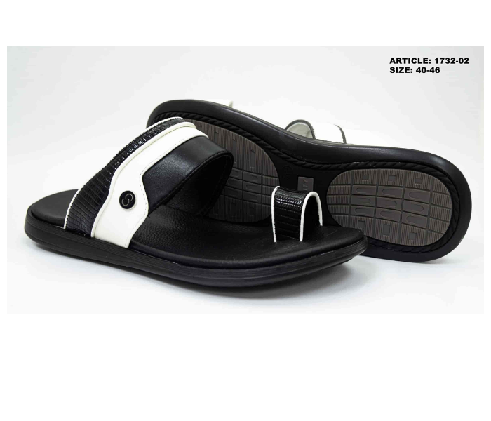 1732-02 EU 45 Stylish Comfort Flat Sandal for Men - Black - Zoom Image