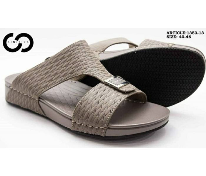 Finities 1353-13 44 EU Comfortable Stylish Flat Sandal For Men  -Grey - Zoom Image