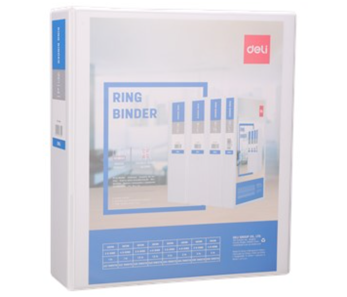 Deli 5616N 2 Inch A4 Paper 2D Ring Binder - White - Zoom Image