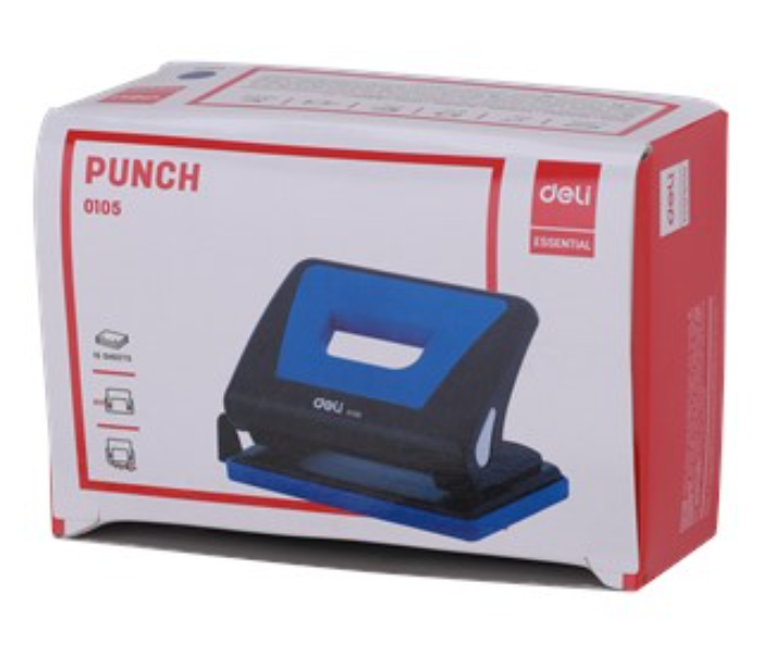 Deli 0105 80 x 6mm 15 Sheets Hole Puncher - Blue and Black - Zoom Image