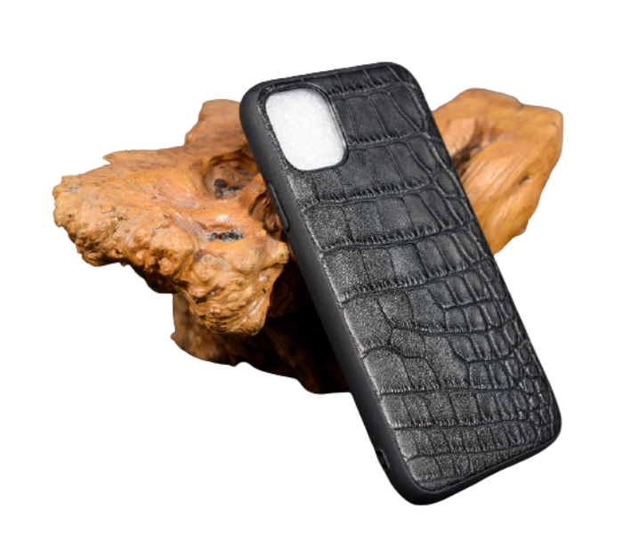 Lab 6 LBCLP001 Crocodile Leather Plain Clp iPhone 11 Mobile Case - Black - Zoom Image 3