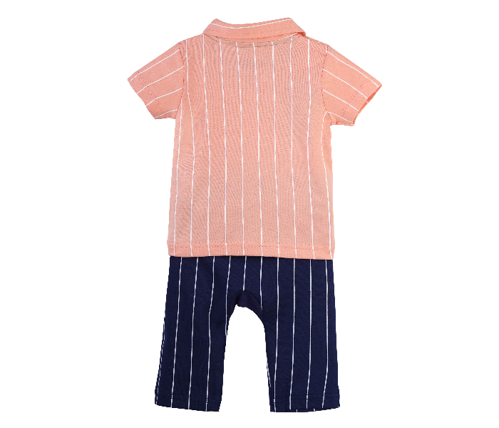 Popees Red-X Half Sleeve Striped Shirt with Pant for 3 Year Babies - Pink and Blue - Zoom Image 2