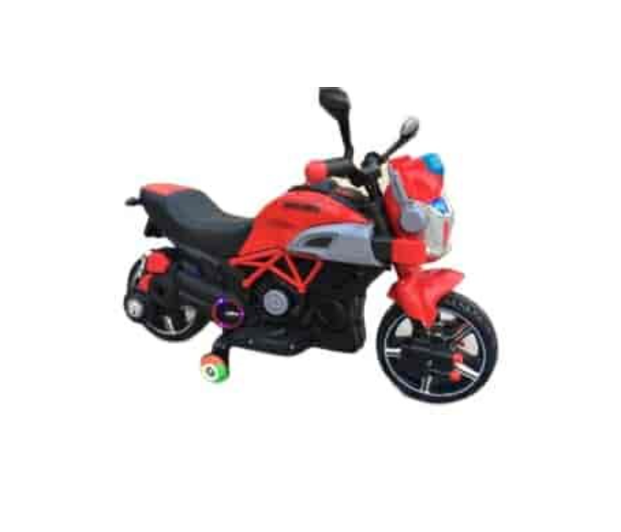 BDM-0908 Light On Wheels and Under Seat with Bell and Music Motor Bike - Red - Zoom Image