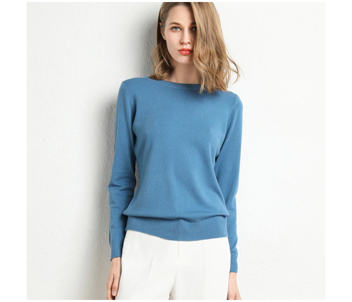 8560 Free Size Round Neck Long-sleeved Knitted Pullover Solid Jumper Sweater For Women - Zoom Image 4