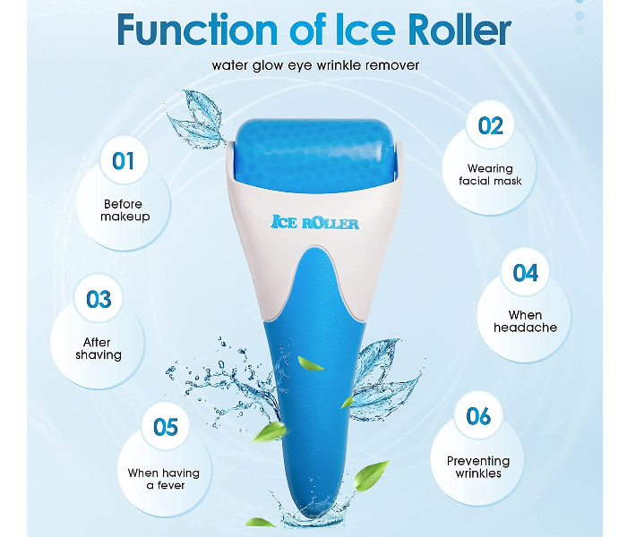 Ice Roller Skin Cool Derma Roller Face Massager - White and Blue - Zoom Image 3