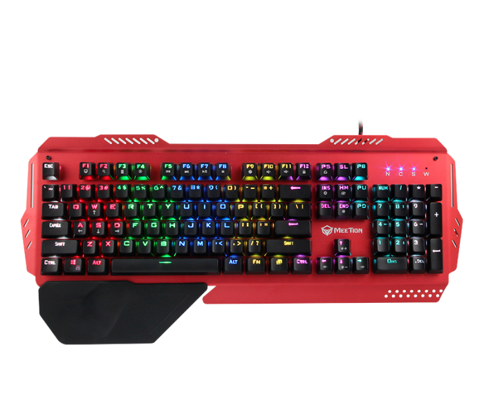 Meetion Mt-Mk20 Mechanical Keyboard with Arabic - Red - Zoom Image 1