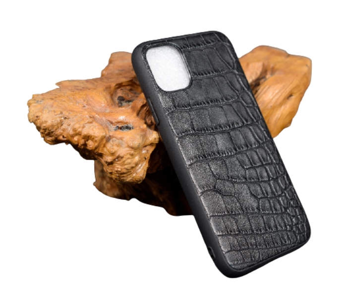 Lab 6 LBCLP001 Crocodile Leather Plain Clp iPhone 12 Pro Mobile Case - Black - Zoom Image 3