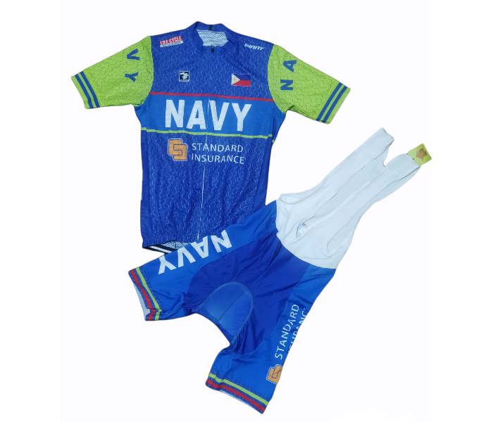 DJ PHL-NVY Medium FULL POWERBAND Philippine Navy Jersey 2021 Design Pineaple Fabric 20D Gel Pad  - Green and Blue - Zoom Image 1