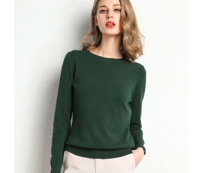 8560 Free Size Round Neck Long-sleeved Knitted Pullover Solid Jumper Sweater For Women - Zoom Image 3