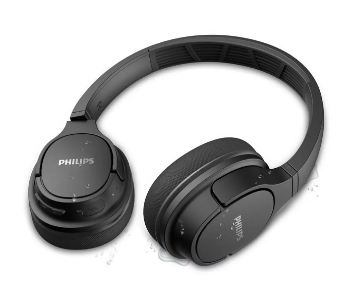 Philips TASH402BK-00 Wireless Bluetooth Flat Folding On-Ear Headphones -Black - Zoom Image 2