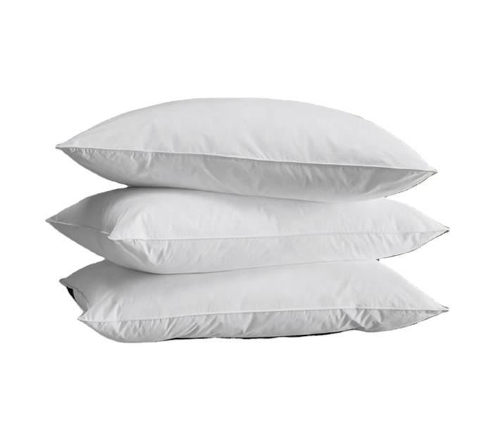 Imported Goose Feather Insert Premium Quality Queen Size Bed Pillow -White  - Zoom Image 3