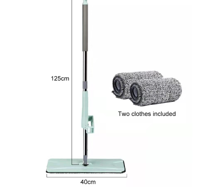 Magic Hands Free Squeeze Microfiber 360 Degree Flexible Mop Head Flat Spin Cleaning Mop Self Wring Squeeze Automatic Dehydration With 2 Microfiber Pads - Zoom Image 4