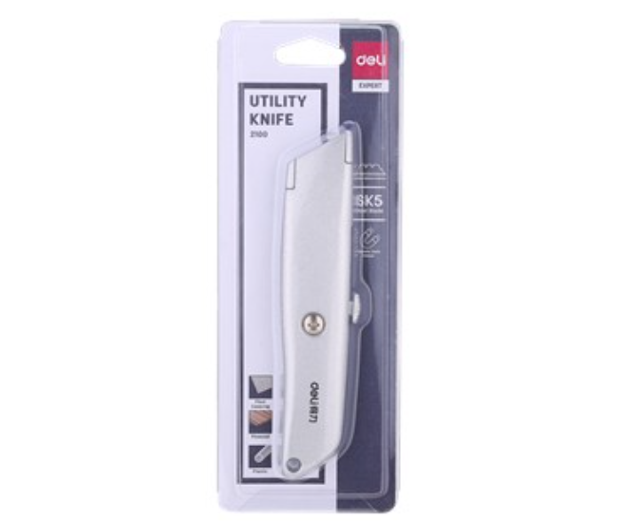 Deli 2100 Aluminum Alloy Body Utility Knife - Silver - Zoom Image