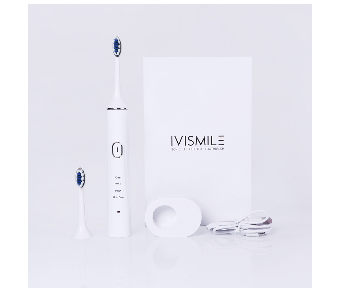 Ivismile Deep Oral Cleaning Rechargeable Electric Tooth Brush with USB Recharge - White - Zoom Image 4