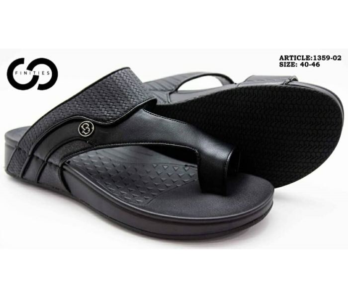 Finities 1359-02 45 EU Comfortable Stylish Casual Sandal For Men -Black - Zoom Image